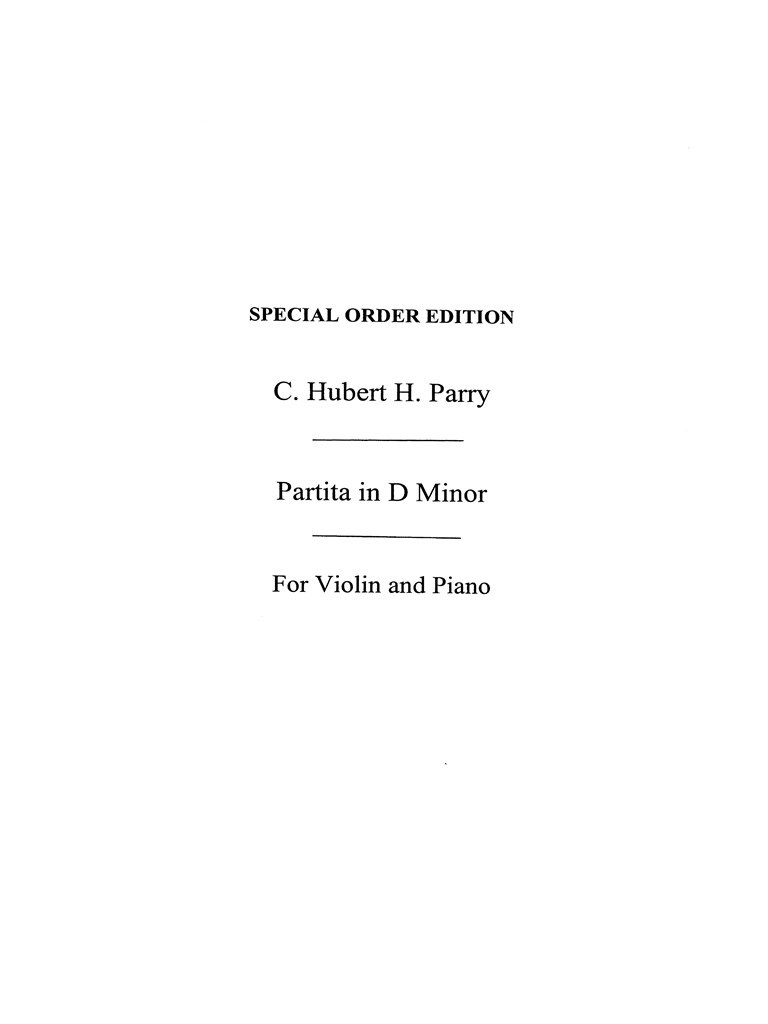 Partita In D Minor For Violin And Piano